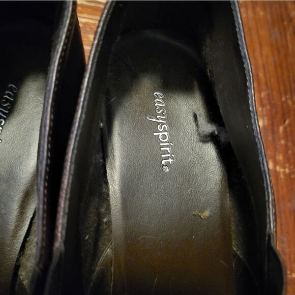 Easy Spirit Eldazu Brown Leather Square Toe Mule Block Heel Slip On, 8.5 - Picture 7 of 9